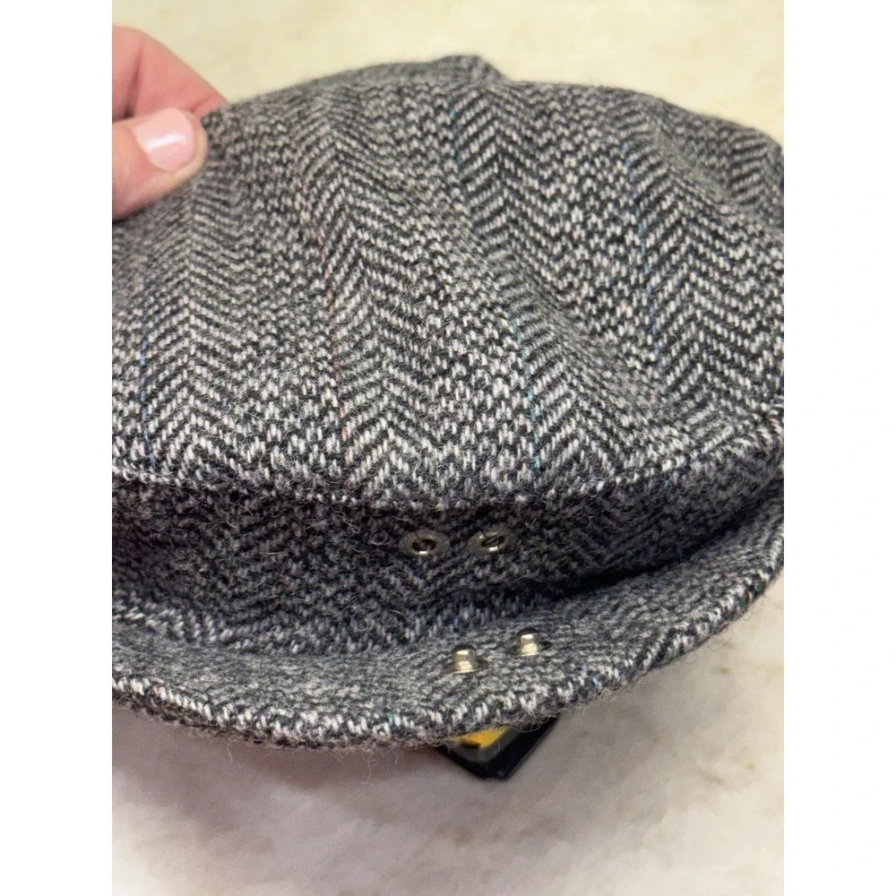 Brew with tags  Vintage Wool Blend Hat Tweed Newsboy Hat, Marked 7-7 1/8 M